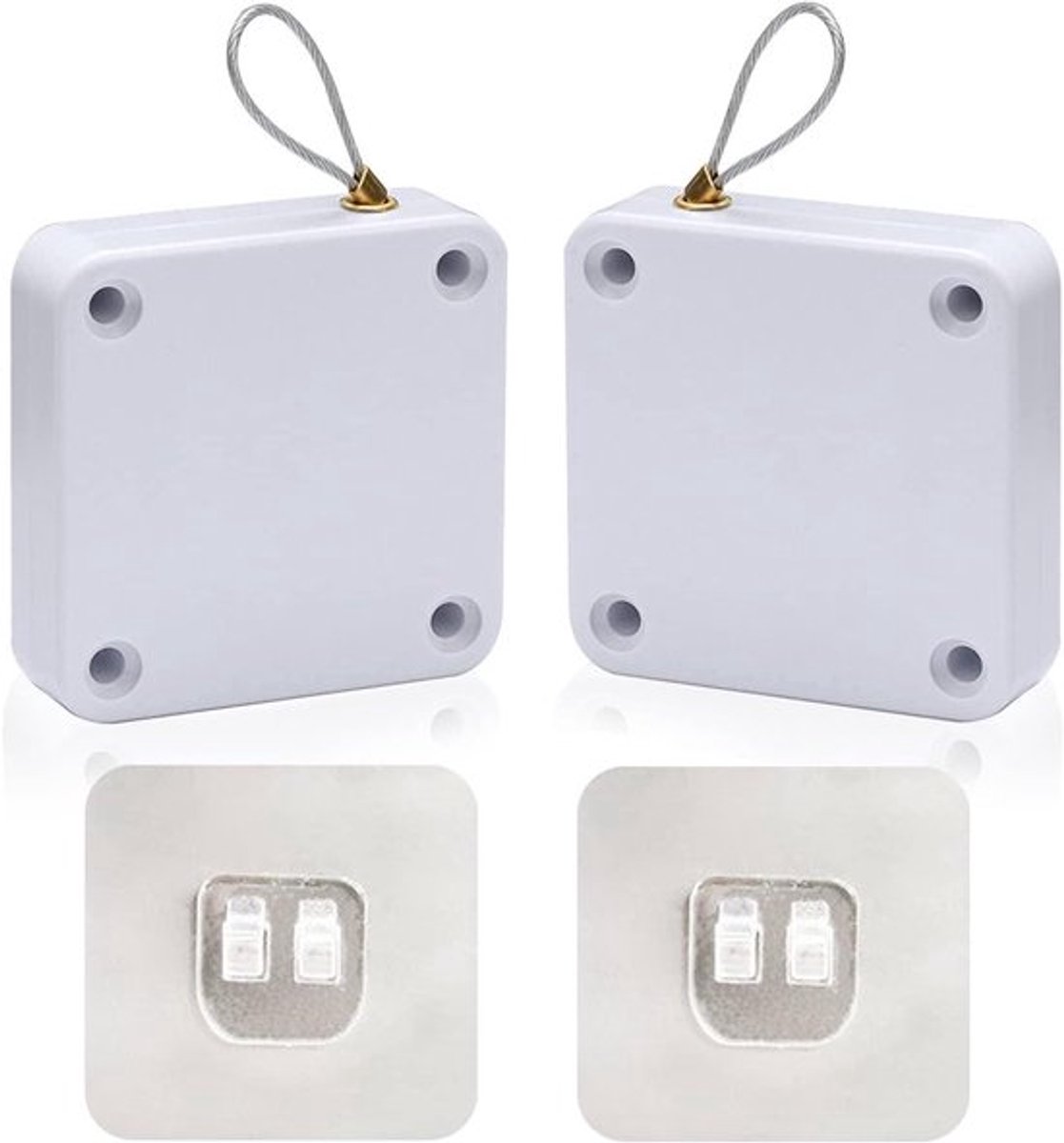 Automatische deursluiters zonder boren, set van 2 stuks voor binnendeuren thuis of kantoor, wit.