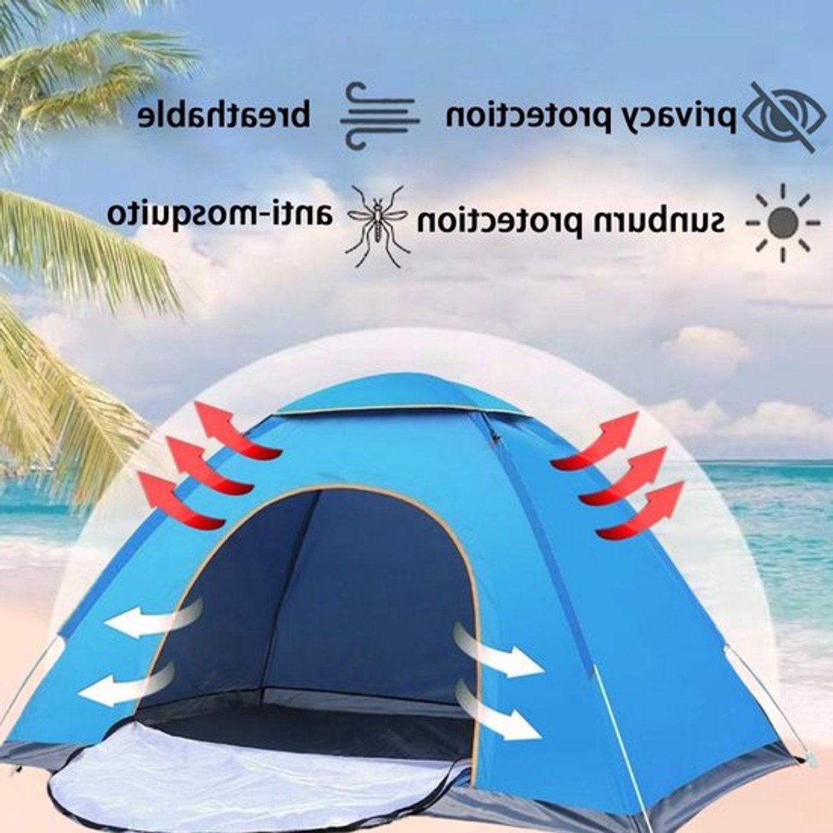 Waterdichte Pop-Up Tent voor 2 Personen - Ultralicht en Windproof voor Kamperen, Klimmen en Vissen, Ideaal voor Survival en Strandactiviteiten