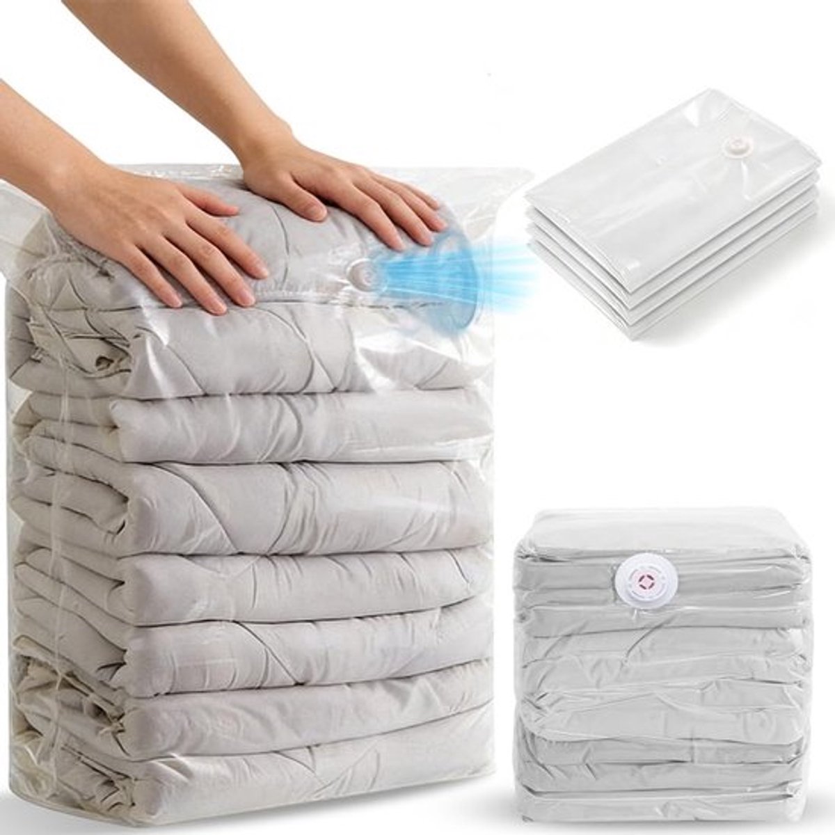 Set van 4 XXL Vacuümzakken 100x80x38cm - Ruimtebesparende Compressiezakken voor Kleding, Beddengoed en Dekens - Geschikt voor Stofzuigers en Opslag