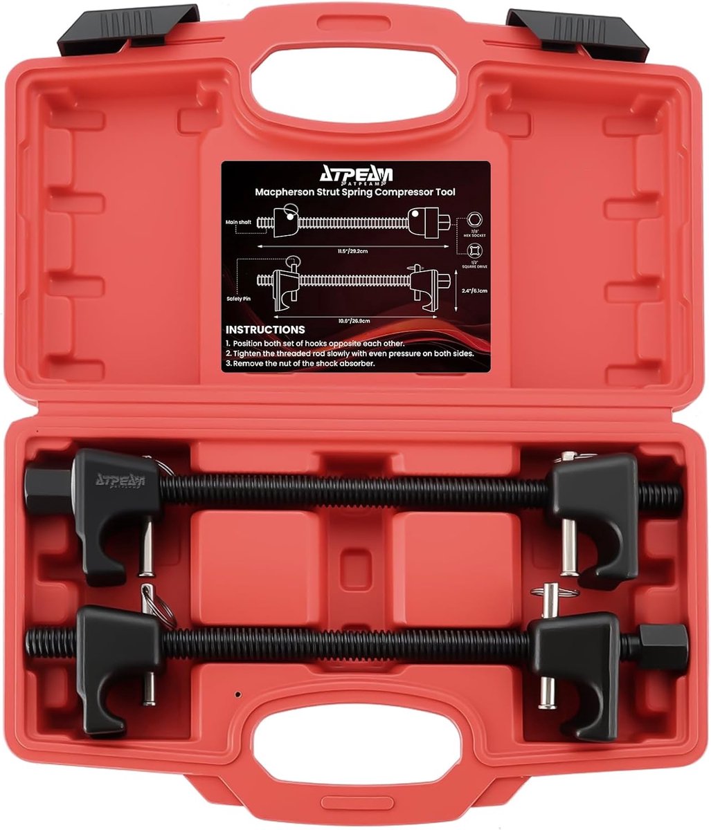SnelShoppen - Professionele Veer Spannerset - 2-delige Auto en Motor Veer Ontspanningstool - 13/16 Inch Steeksleutel - 1/2 Inch Aandrijving - Veilig e