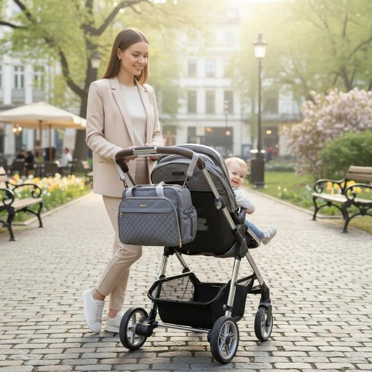 Baby Verzorgingstas - Moeder Vaders Tas - Alles Georganiseerd - 18 Handige Vakken - 38 x 18 x 30 cm