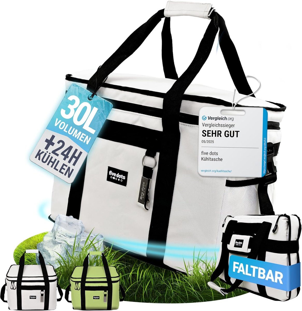 SnelShoppen - Grote Koeltas 30 L met 24 Uur Koeling - Ideaal voor Winkelen, Auto, Werk, Thermotas, Isolerende Tas, Lunchtas en Picknicktas voor Heren
