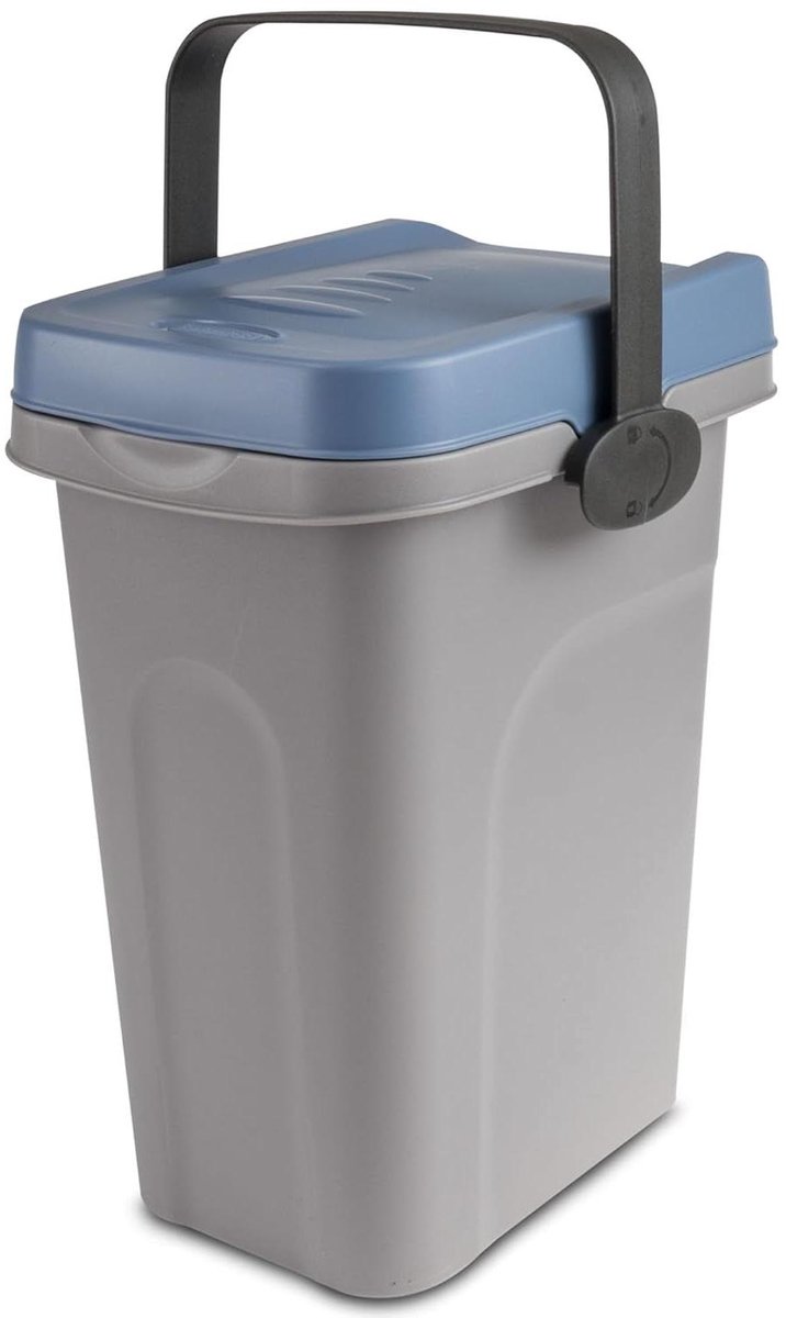 Afvalemmer met deksel - Biobak keuken - Geurvrij afval bewaren - Kattenbestendig ontwerp - 7 liter inhoud - Blauw