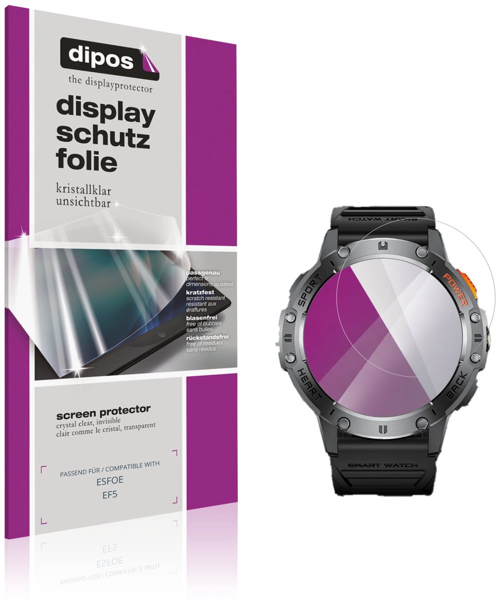 dipos – 6x Beschermfolie geschikt voor ESFOE EF5 | Krasbestendige & heldere Screenprotector Ultra-Thin