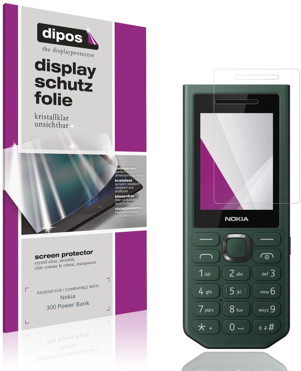 dipos – 4x Beschermfolie geschikt voor Nokia 300 Power Bank | Krasbestendige & heldere Screenprotector Ultra-Thin