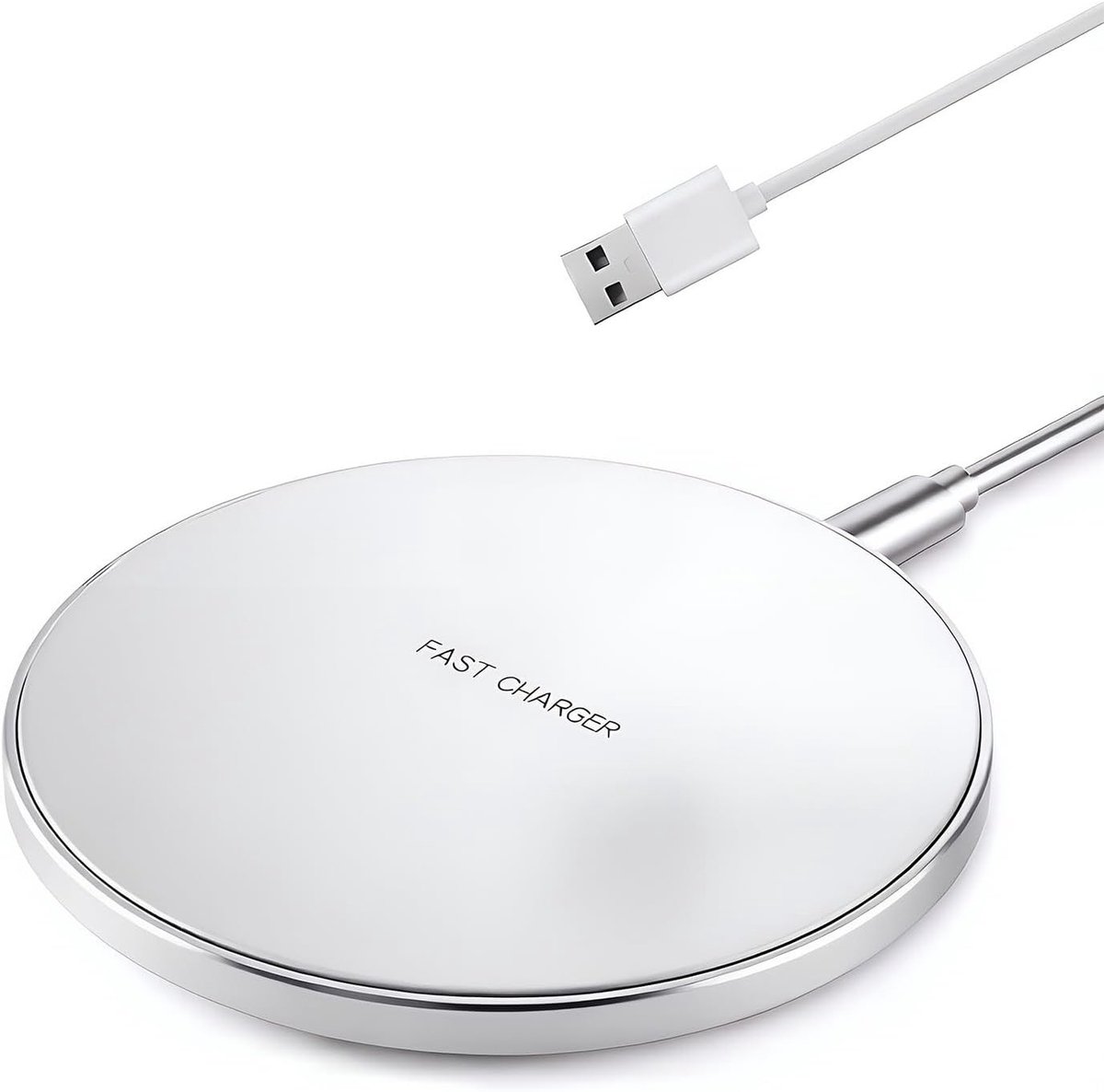 Ultradunne draadloze snellader 20 W met inductiestation, type C-kabel en antislip basis voor smartphone met LED-indicator