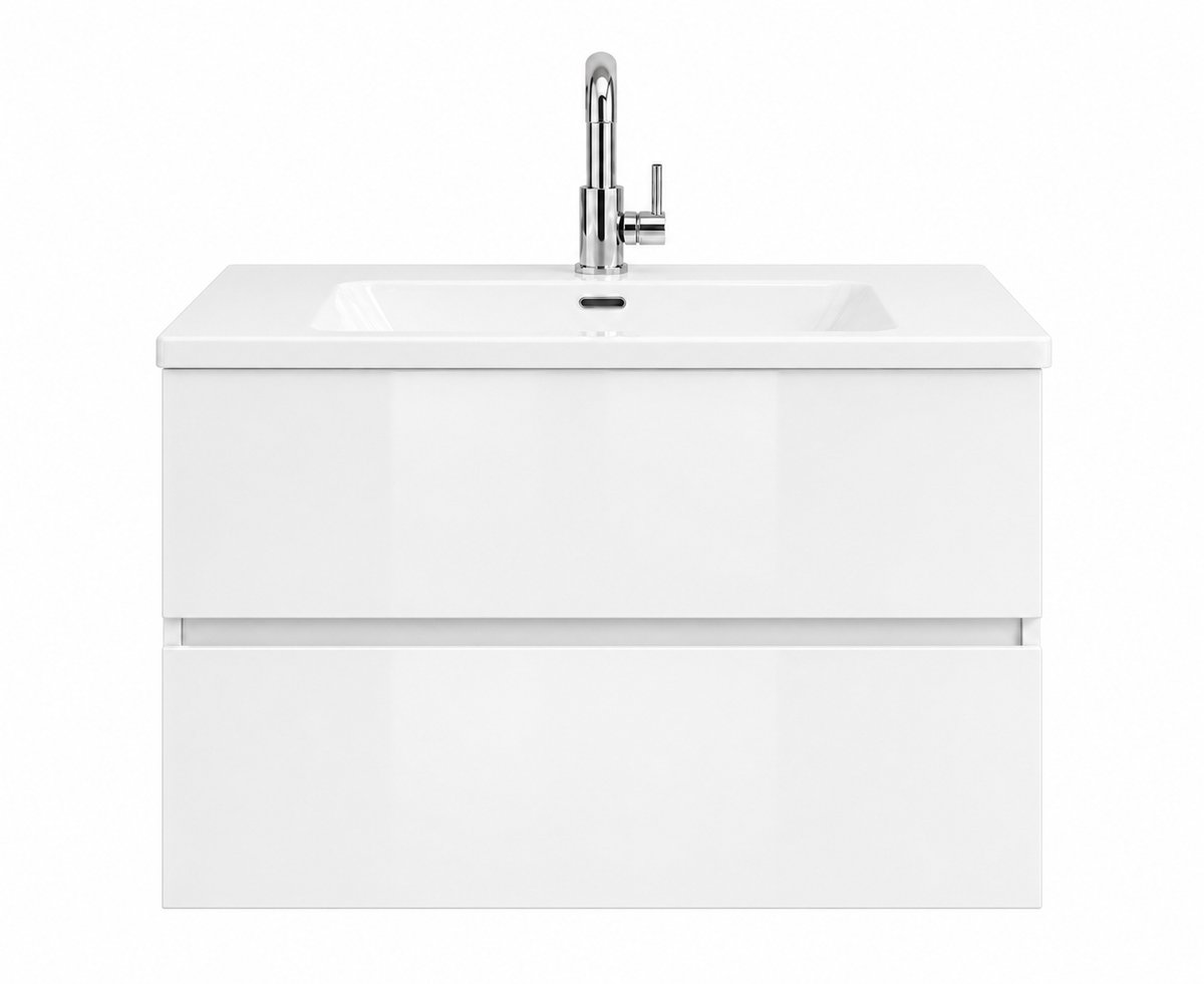 Luxelvia Badkamermeubel Meubelset Mat wit 100 x 50 x 58 cm – Strakke Design met Wastafel | Soft-close, Vochtbestendig Multiplex