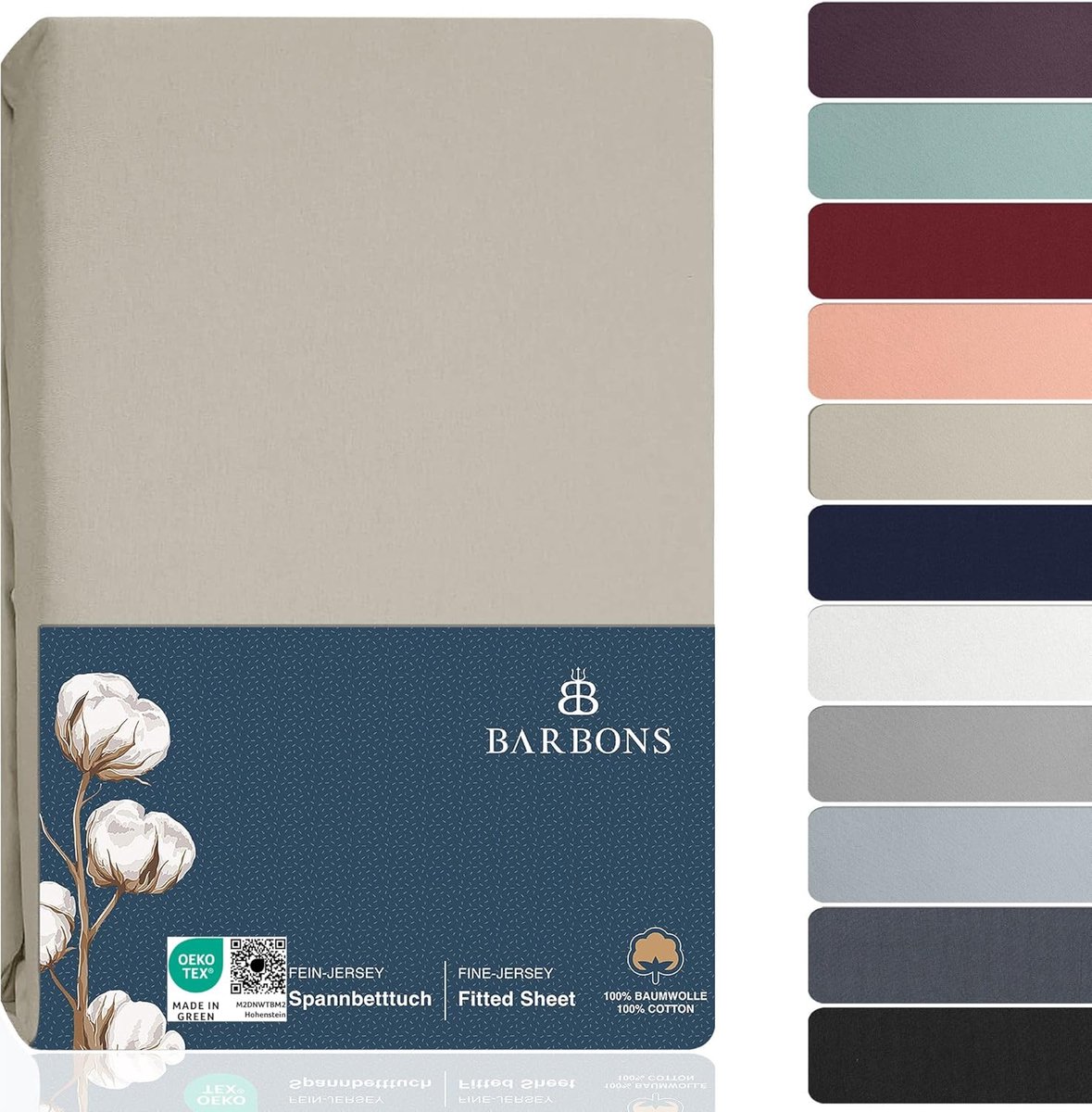 SnelShoppen - Fitted Sheet 160x200 cm - 100% Katoen Jersey - Oeko-Tex Gecertificeerd - Geschikt voor Boxspring en Matras tot 27 cm - Sand Kleur
