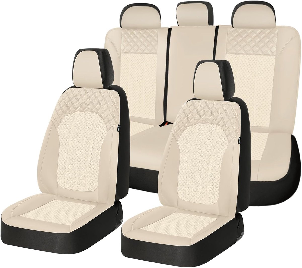 Autostoelhoezen voorstoelen - PU-leer en Air-Mesh - ademend en comfortabel - universele pasvorm - ShopVlot