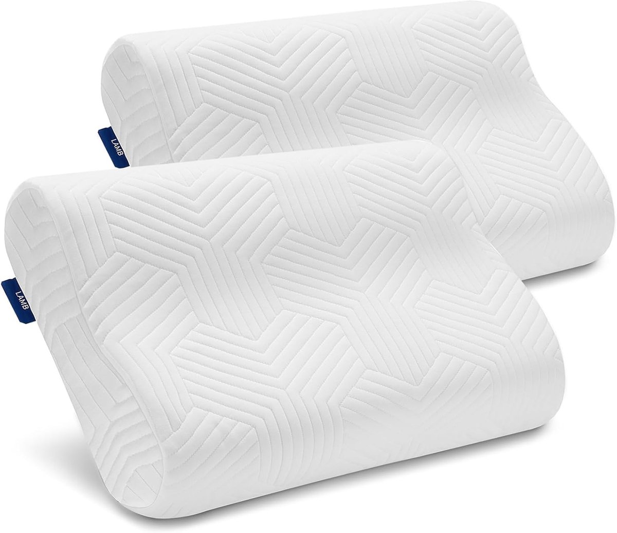SnelShoppen - LAMB In hoogte verstelbaar traagschuimkussen, ergonomisch neksteunkussen, 50D dichtheid, afneembare overtrek, geschikt voor zijligging,