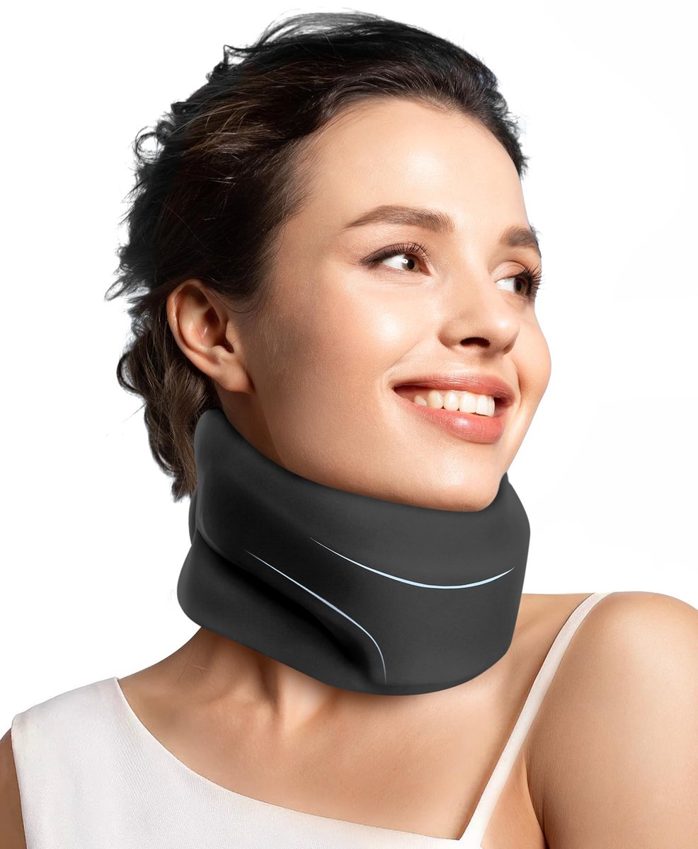 SnelShoppen - BETOVIN Neksteun voor Nekpijn, Zachte Verstelbare Halsband voor Slapen, Nekondersteuning, Drukontlasting voor Mannen en Vrouwen, Maat S,