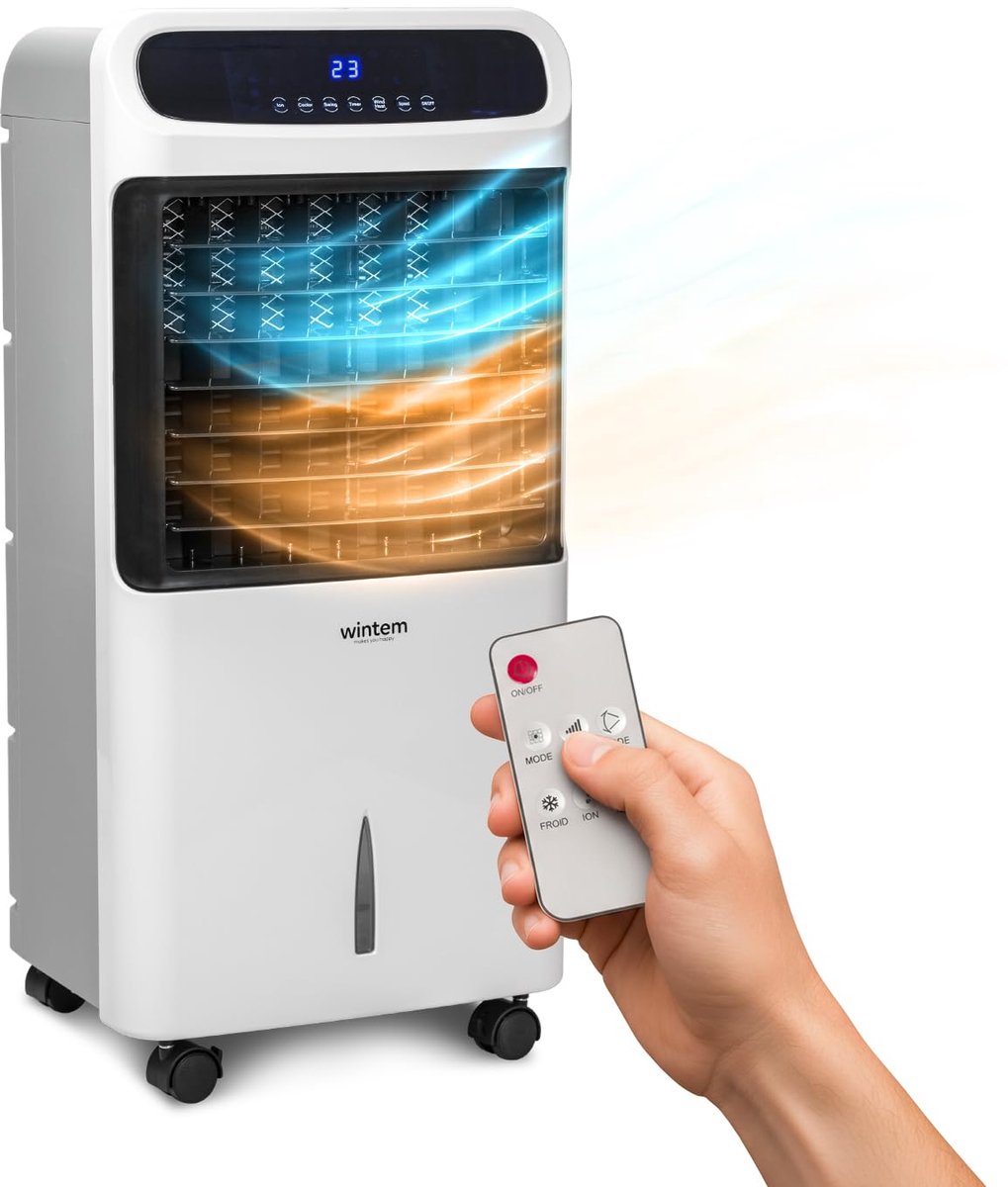 SnelShoppen - Draagbare Airconditioning 3-in-1 80/2000 W - Verwarming, Koeling en Luchtontvochtiger - Eenvoudig te Verplaatsen voor Ruimtes tot 80 m²