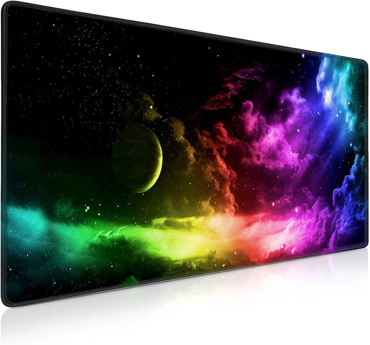Gaming muismat XXL 900 x 400 - kleurrijke aurora - waterbestendig - voor optimale precisie - ShopVlot