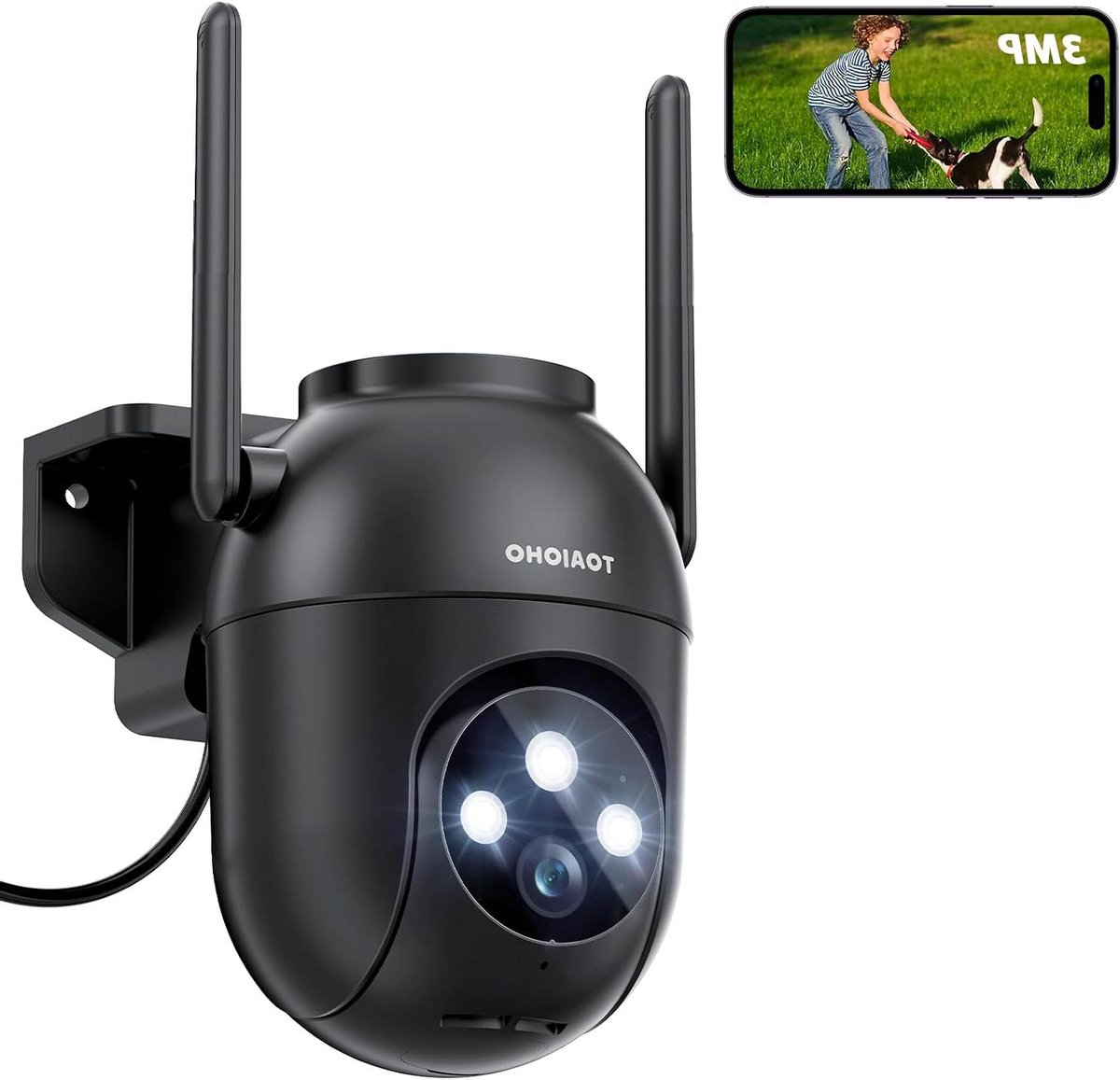 Buitencamera - IP Camera - Huisbewaking - Automatische Tracking - 3 MP - Zwart