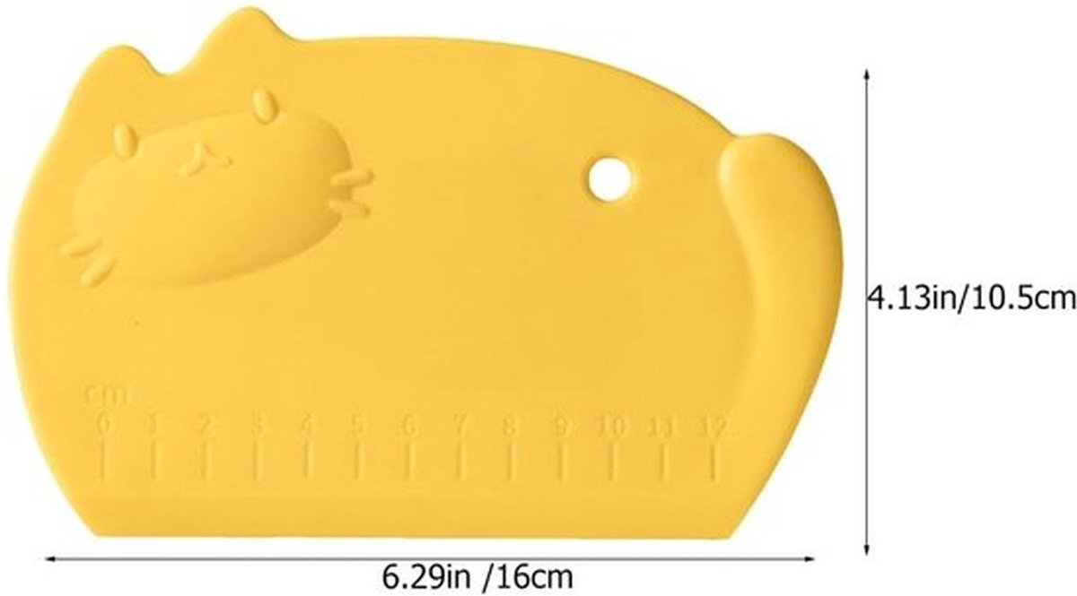 Deegschraper 2 stuks - Siliconen Kookschraper - Ergonomische Keukenschraper - Antislip Handgreep - Schattige Kleuren - Maat 16x10,5 cm - Bakspatel