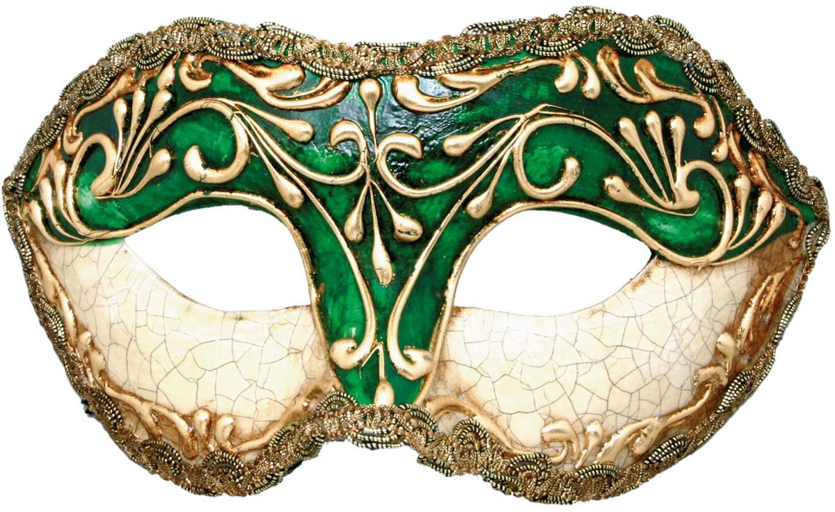Colombina Stucco Craquele Verde - Venetiaans Masker