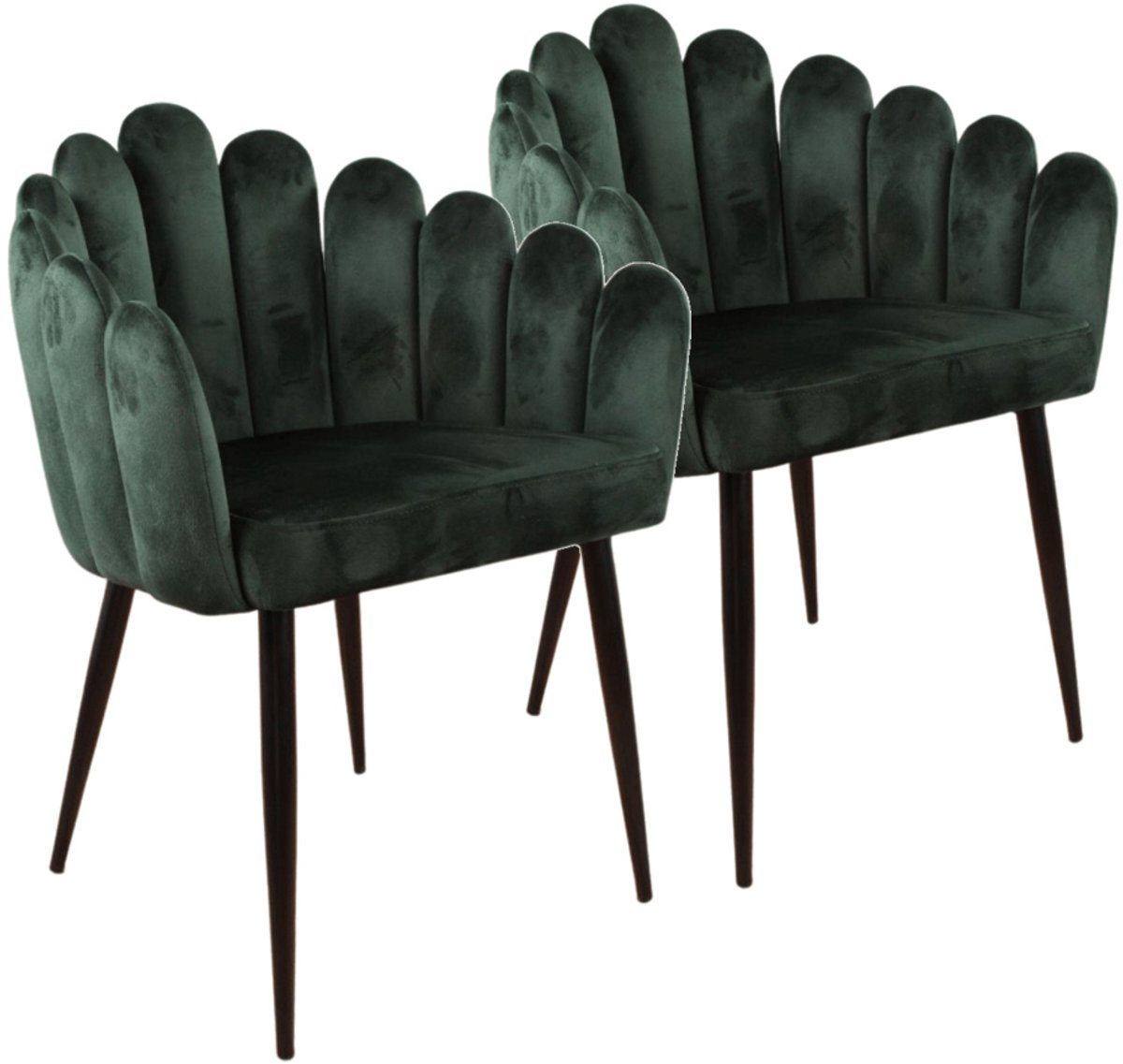 DS4U® - Flower eetkamerstoel - Set van 2 - Groen - Velvet