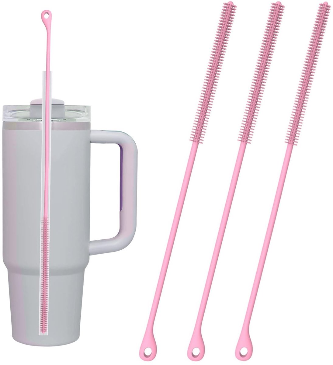 Solidchoice - 3 Stuks Silicone Reinigingsborstels voor Rietjes