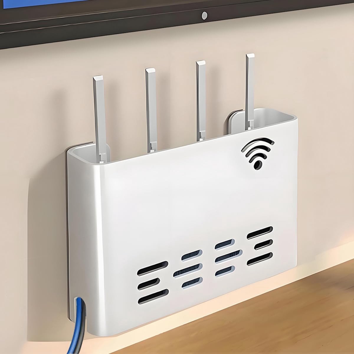 Solidchoice - Wandopberger voor WiFi Router met Stabiele Bevestiging en Kabelbeheer