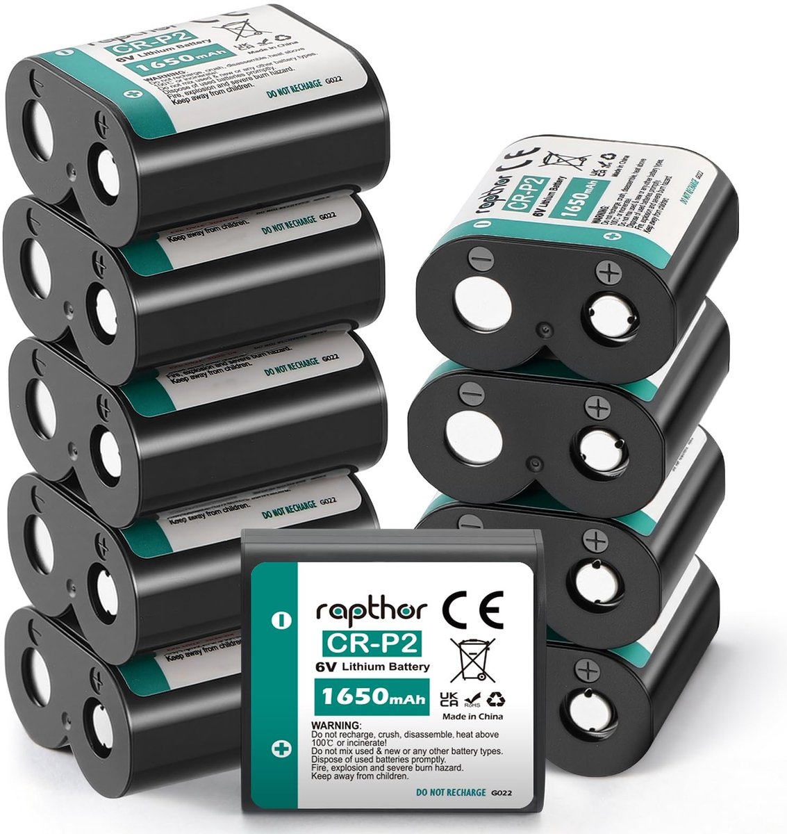 Solidchoice - CR-P2 Lithium Batterijen 6V 1650 mAh Pack van 10 voor Camera's en Alarmsystemen