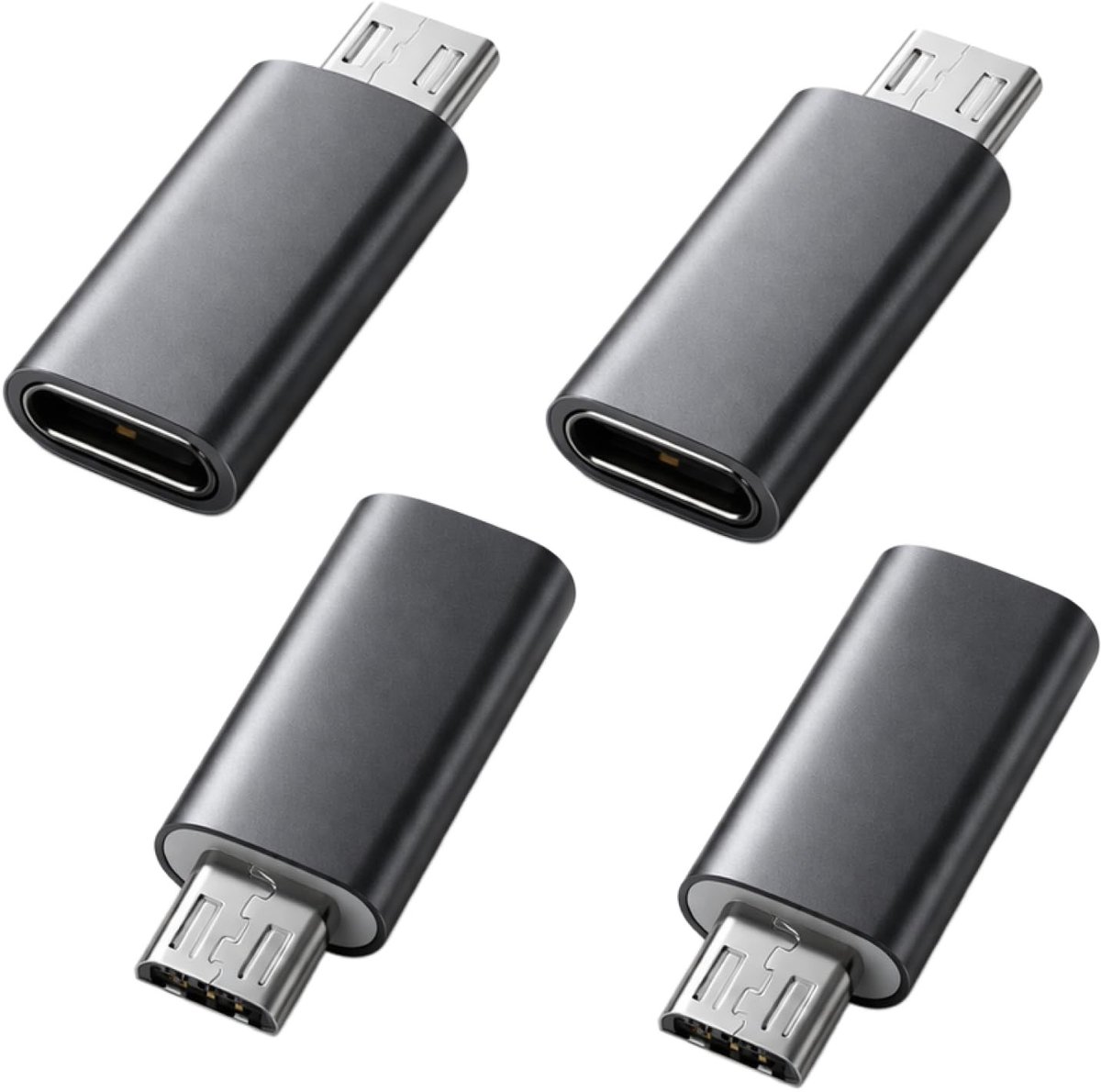 Solidchoice - USB-C naar Micro USB Adapter, 4 Stuks