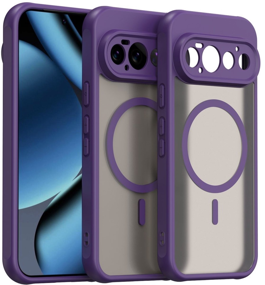 Coverup Hoesje - Geschikt voor Google Pixel 11 Pro Hoesje - Coverup Mat Transparante Back Cover met Camera Cover - MagSafe Compatible - Paars