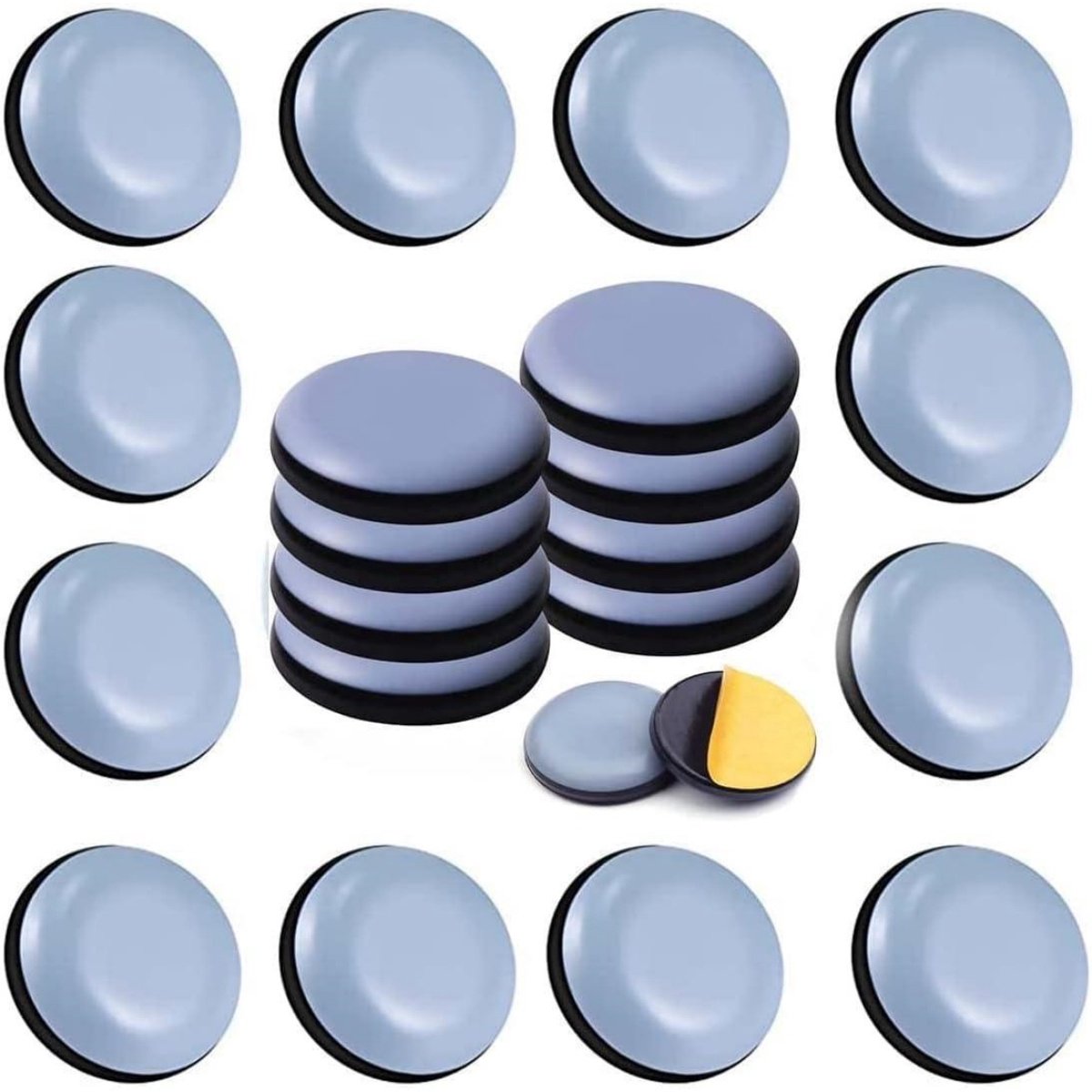 SSTRWGOOD 24 Stuks Meubelglijders - Teflon Gleiters - 20mm Rond Zelfklevend - Stille Verplaatsing & Vloerbescherming - Geschikt voor Zware Meubels op Tapijt en Harde Vloeren - Kunststof - Niet Stofvrij