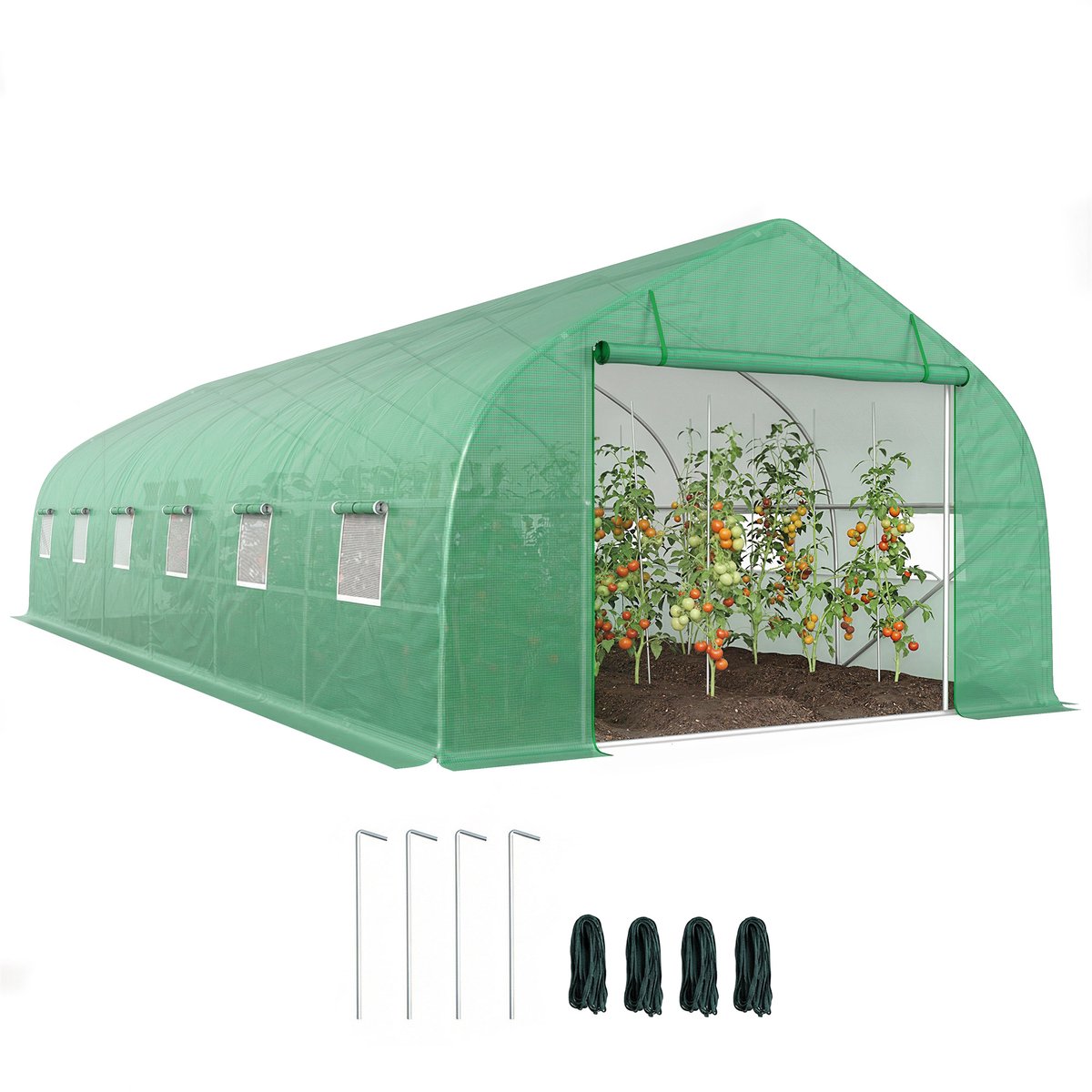 Outsunny-Tunnel Kas-PE-8x3x2m-Groen