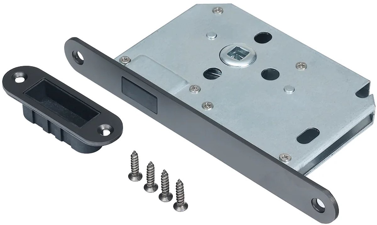 Magneet loopslot met voorplaat en sluitkom gun metal PVD gecoat