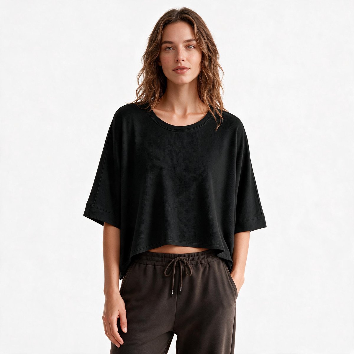 Imily Bela Dames Oversized Croptop met Halflange Mouwen