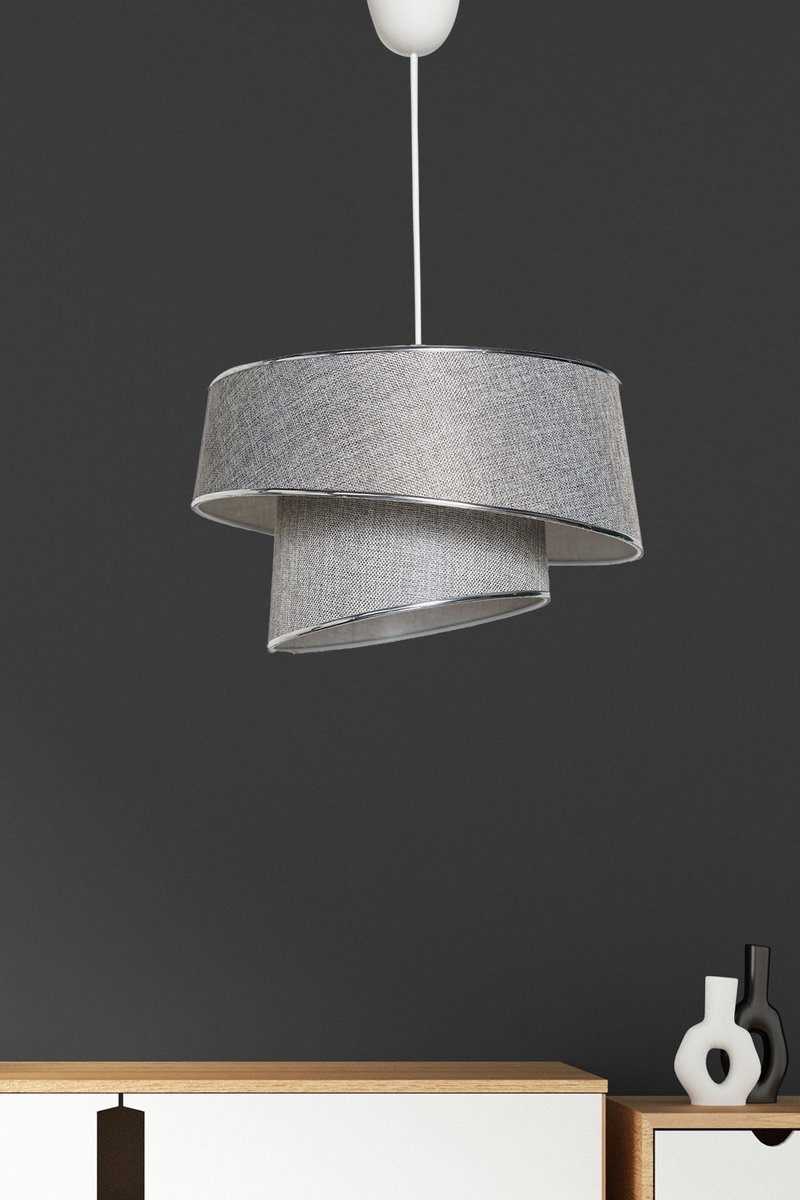 Asir - Kroonluchter - Grijs en zilver - 32 x 32 cm