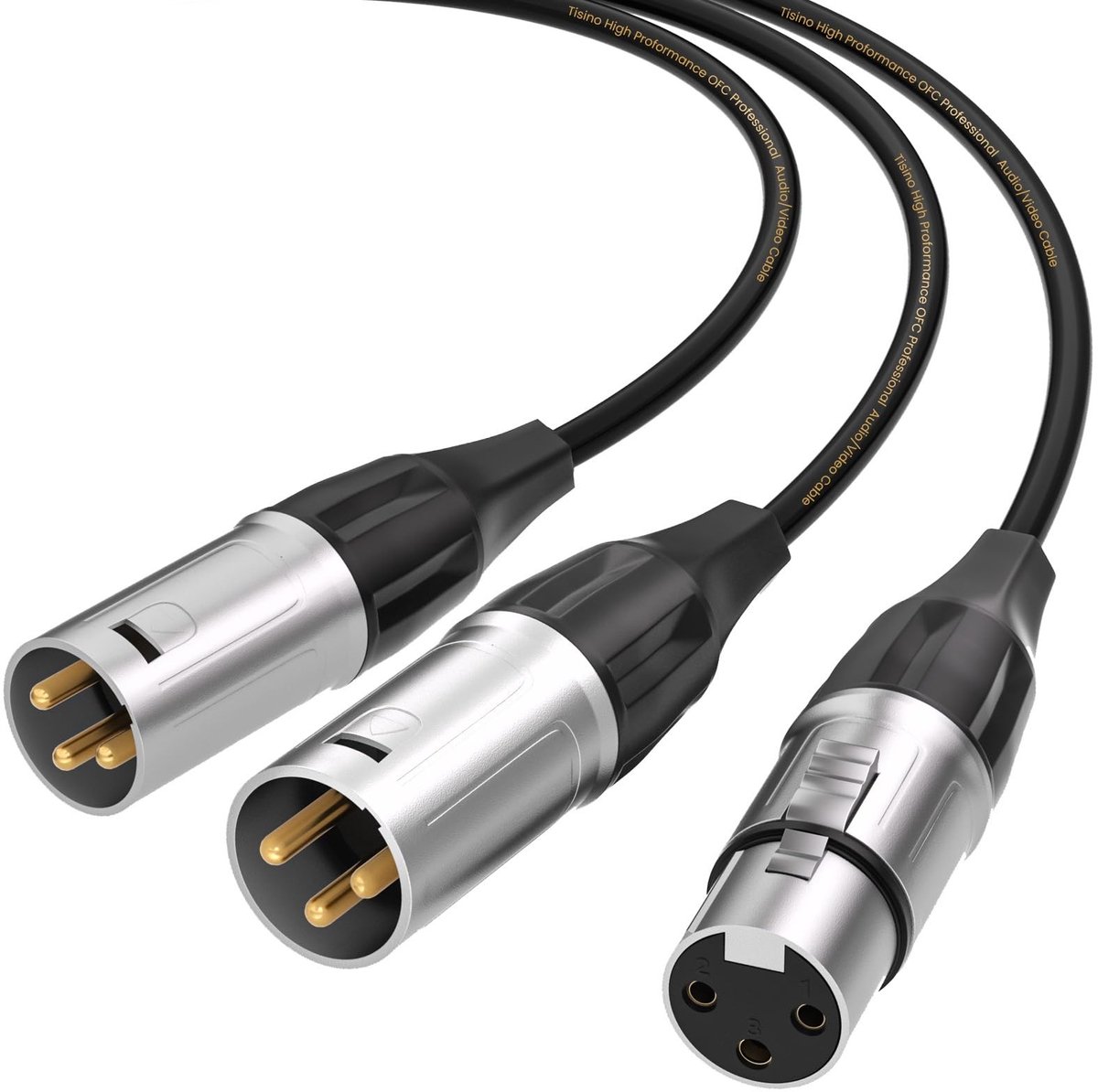 Solidchoice - XLR Splitter Kabel 1 Vrouwelijk naar 2 Mannelijk 50cm