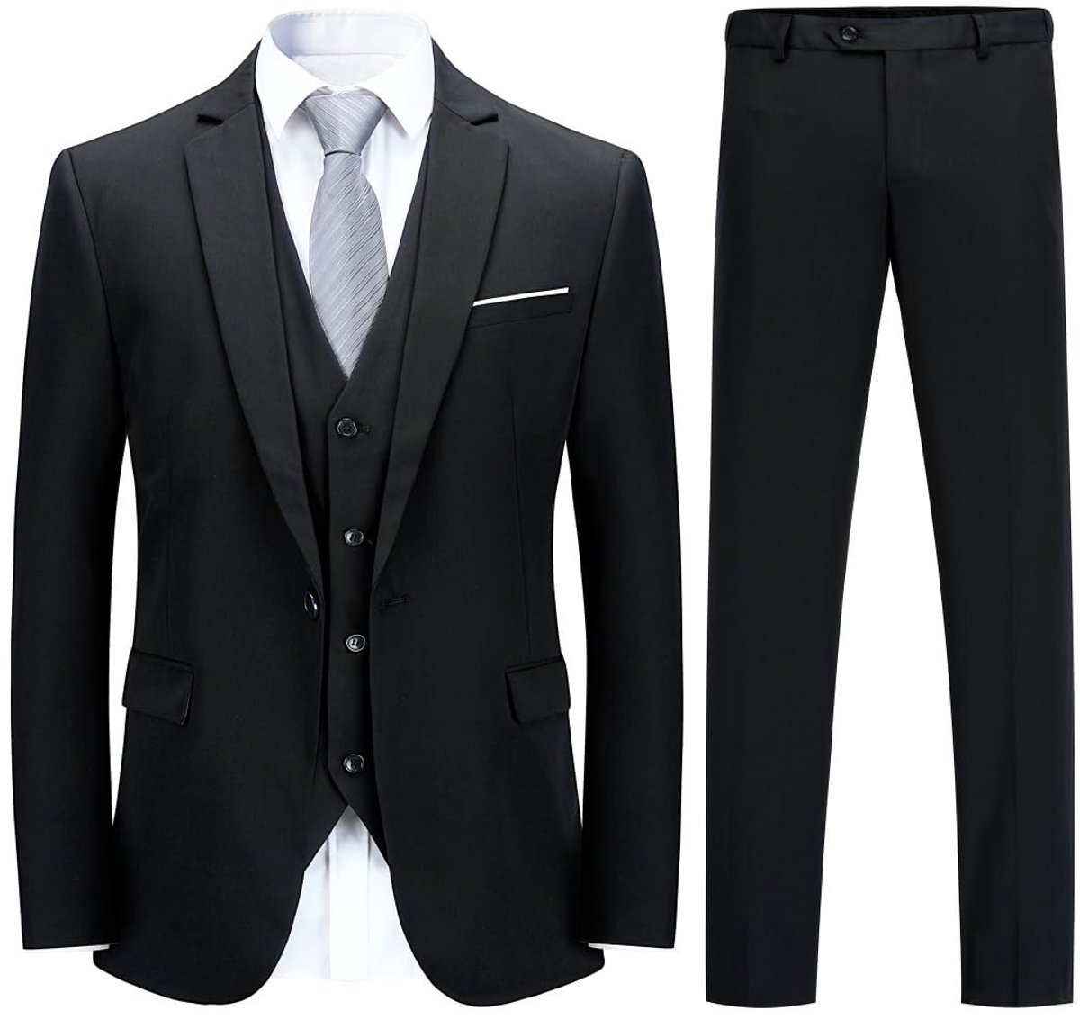Solidchoice - Heren 3-Delige Slim Fit Pak voor Formele Gelegenheden