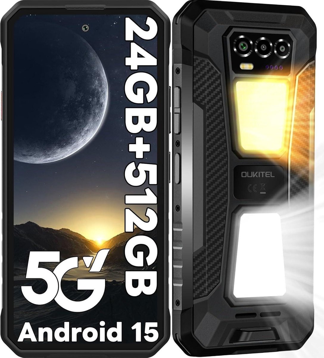 OUKITEL WP58 Pro smarttelefoon 5G-6,7 inch HD-120Hz-64MP camera-10000mAh accu met OTG-IP68/IP69K-MIL-STD-810H-NFC