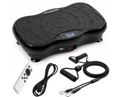 Truskore Trilplaat - Trilplaat Fitness - Powerplate - - 5 Trainingsprogramma's - 99 Snelheid niveaus - Trainingsapparatuur voor Uithoudingstraining - Met Bluetooth - Inclusief Weerstandsbanden en Handvatten - Zwart