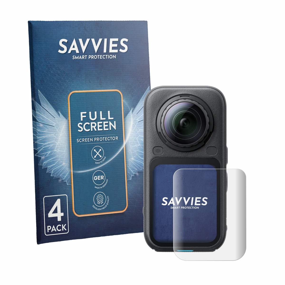 Savvies - Screenprotector voor Insta360 X6 - Folie Beschermfolie transparant volledig dekking 4 Stuks