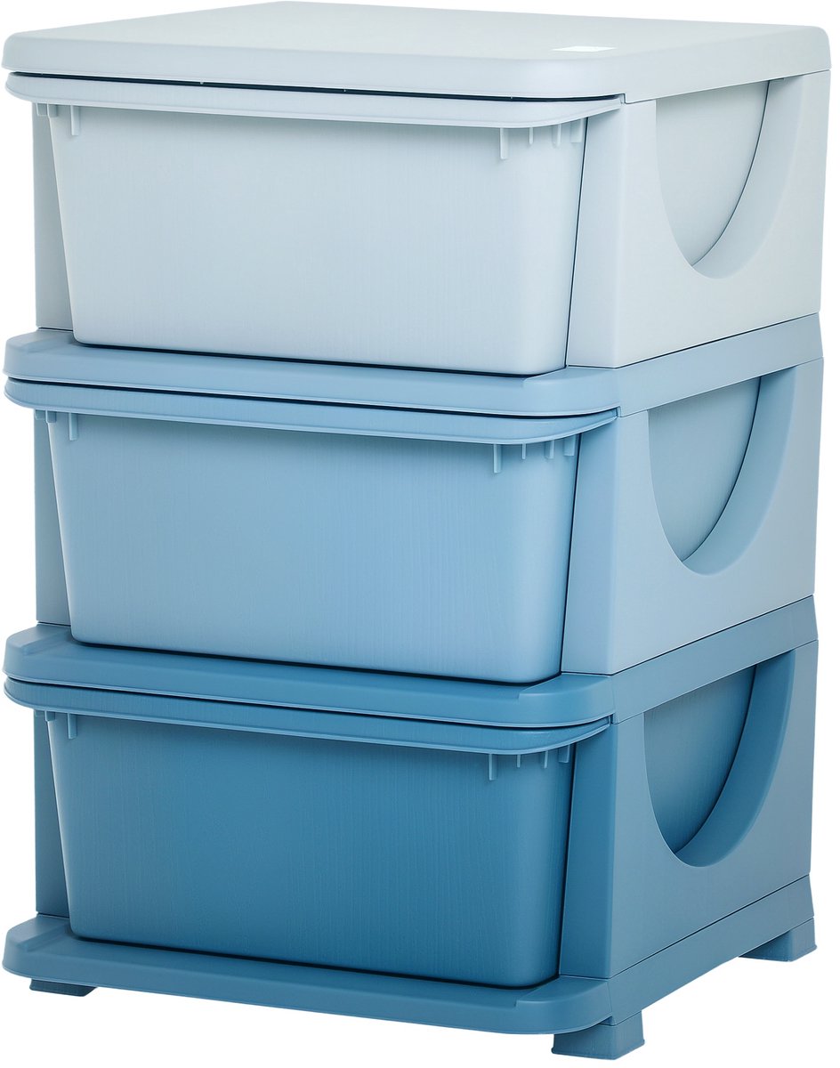 HOMCOM - Opbergdozen voor kinderen - PP - 37x37x56,5 cm - Blauw