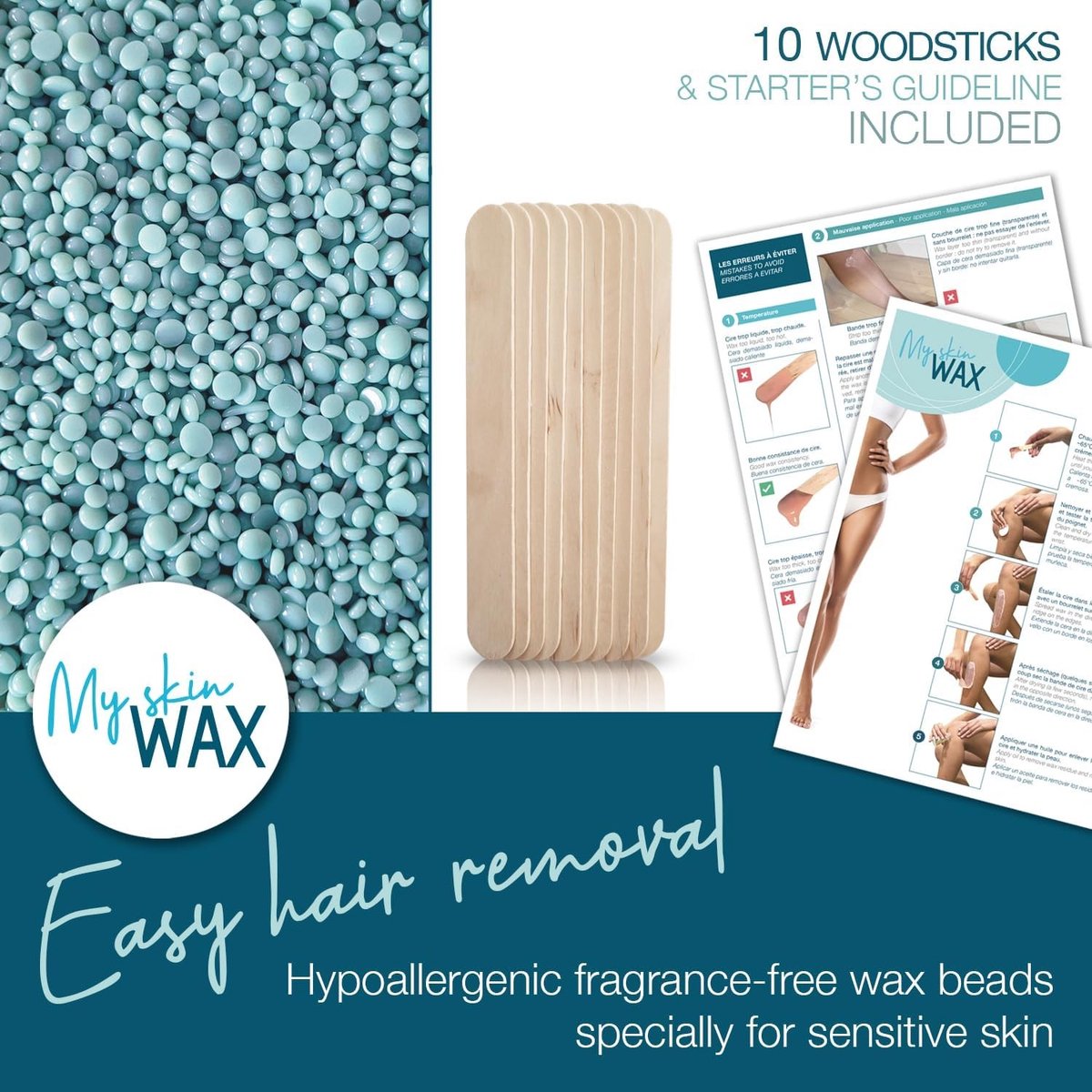 Waxkorrels - Groen - 800g - Hypoallergene Harde Wax voor Gevoelige Huid - Voor Mannen en Vrouwen