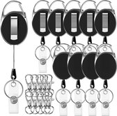 Porte-clés rétractable Vaive avec clip – Cordon de clé 61 cm – Porte-clés avec cordon extensible pour le travail et la gestion des clés - Clip de pantalon