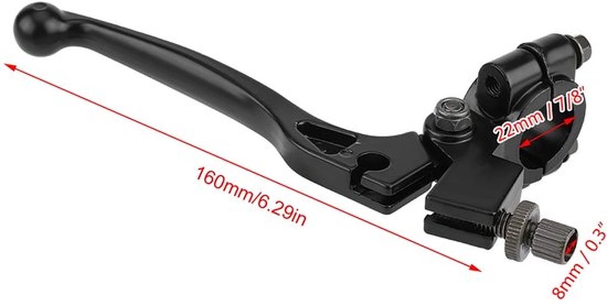 Remhendel Aluminium - Koppelingshendel - Dirt Pit Bike - 22mm Stuur - Zwart - Eenvoudig te installeren