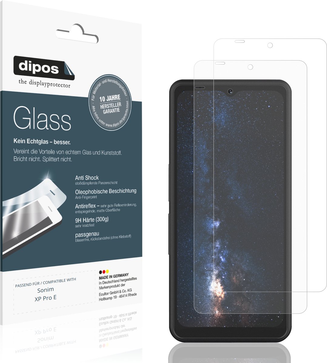 dipos – 2x Matte Pantserfolie geschikt voor Sonim XP Pro E | 9H Screenprotector