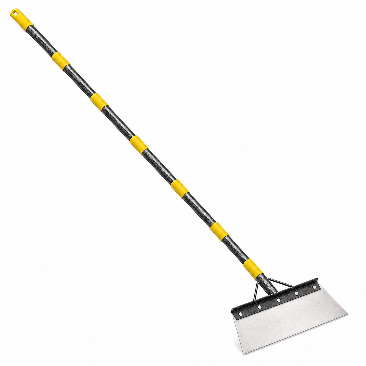 JustValue Onkruidverwijderaar met Verstelbare Steel - Tot 165 cm - Platte Tuinschraper - Zwart/Geel
