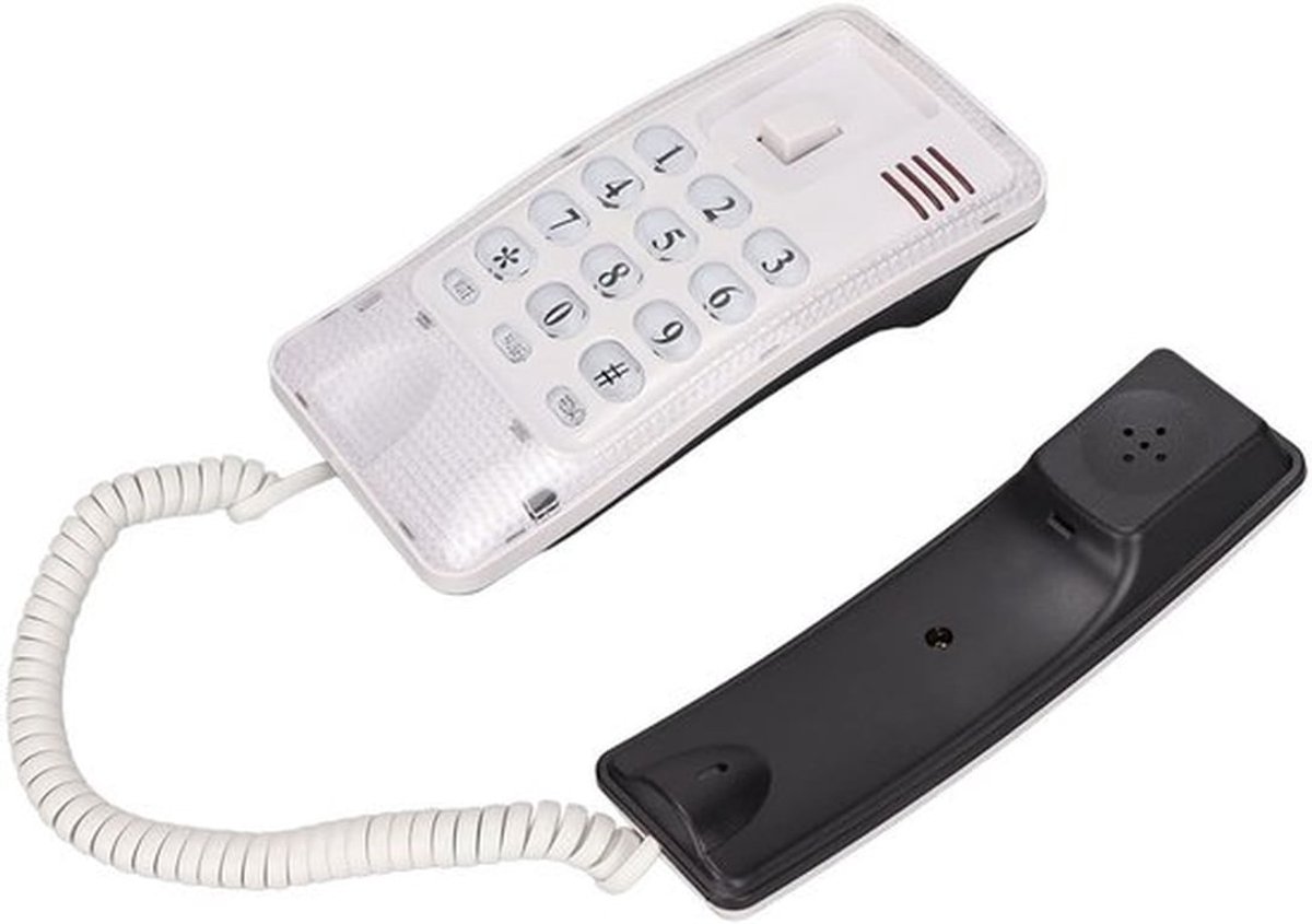Vaste Telefoon Wandmontage - Snelle Flits/Mute-functie - Draagbaar Ontwerp - Hoogwaardig ABS-Materiaal - Ruimtebesparend - Lange Levensduur - Wandtelefoon