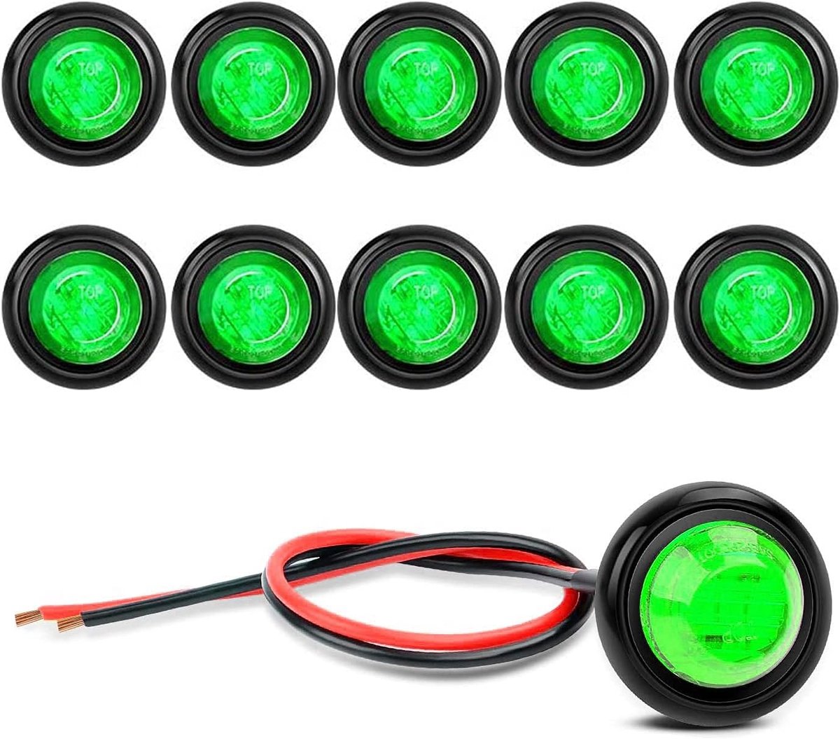 10 Pack Waterdichte LED-Verlichting, LED-Onderwaterverlichting, Utility Led Interieurverlichting Navigatieverlichting 12V(Groen)