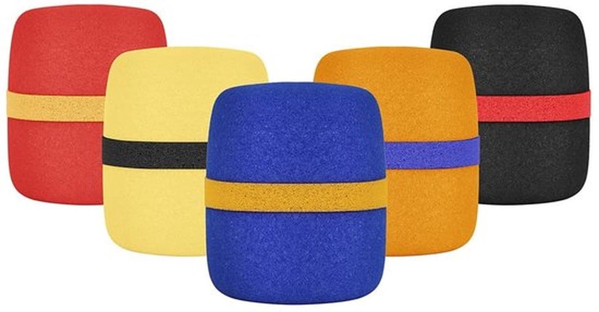Handmicrofoon Hoes 5-Pack - Sponsmicrofoonhoes - Zacht/Herbruikbaar - Bescherming tegen Stof/Vocht - 70 x 60 mm - Kalibermaat 32 mm - Microfoonhoes