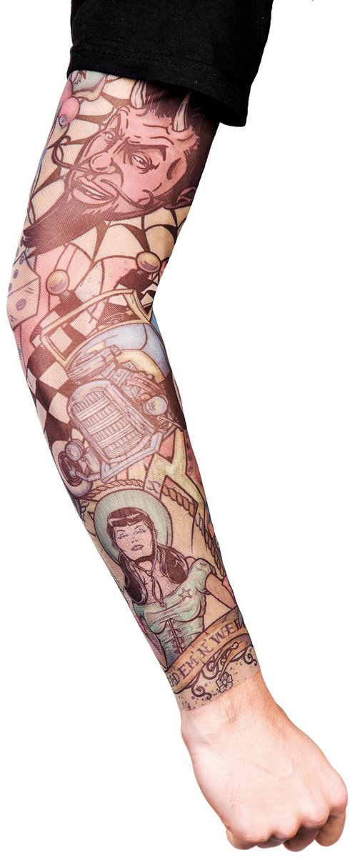 Hot Rod Tattoo Mouw - Carnaval Halloween Feest