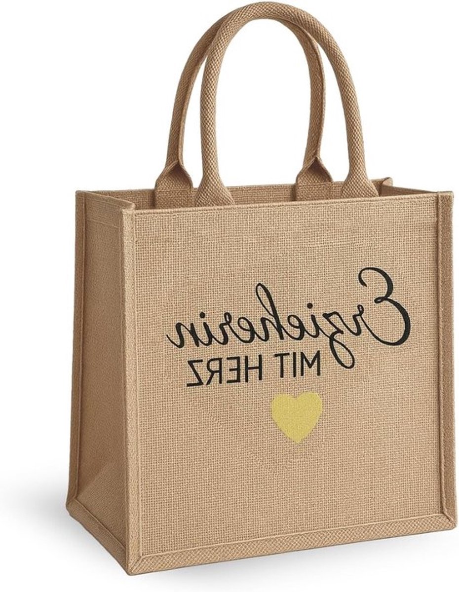 Gepersonaliseerd afscheidscadeau voor opvoeder, jute tas met hart, uniek cadeau voor kleuterschool en kinderdagverblijf