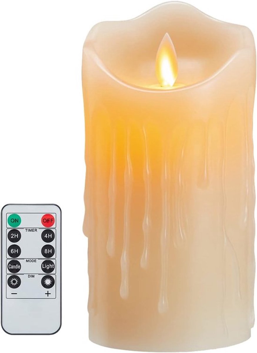 Vlamloze LED Kaars met Realistische Flikkerende Vlam en Afstandsbediening - Ideaal voor Kerstmis, Halloween en Verjaardagen