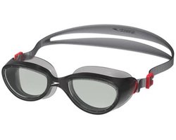 Speedo Futura Hydrospex Zwembril - Comfortabele Duikbril Volwassenen - Anti condens & UV-bescherming - Recreatieve Zwembril met Verstelbare Band - Zwart/Grijs