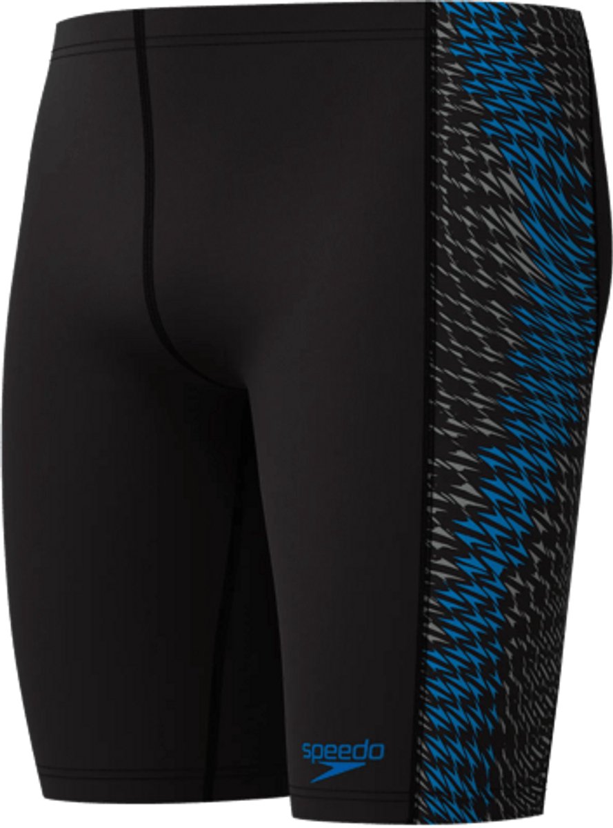 Speedo End+ Tech Panel Jammer Heren - Chloorbestendige Zwembroek Heren - Kleurvaste Lange Zwemshort Heren - Sportzwembroek Heren Bestand tegen Olie en Zonnebrandcrème - Zwart/Blauw - XS